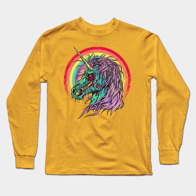 Zombie Unicorn Long Sleeve T-Shirt by RicoMambo